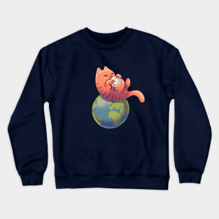 Cats in Space Moon // Universe, Kittens, Feline Crewneck Sweatshirt